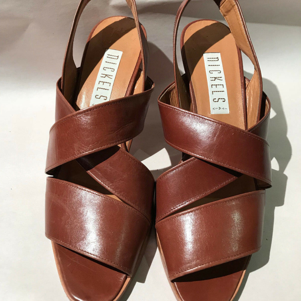 New Nickels Rusty Brown Tan Heeled Sandals 8.5 N